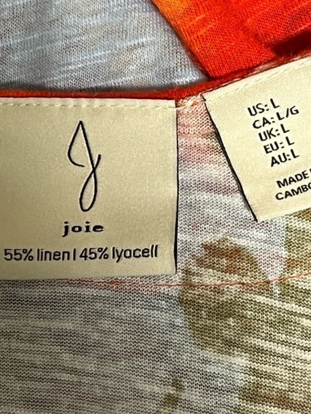 Joie Vibrant Colorful floral Linen blend cap sleeves Button-Up trendy Blouse top - Picture 6 of 7
